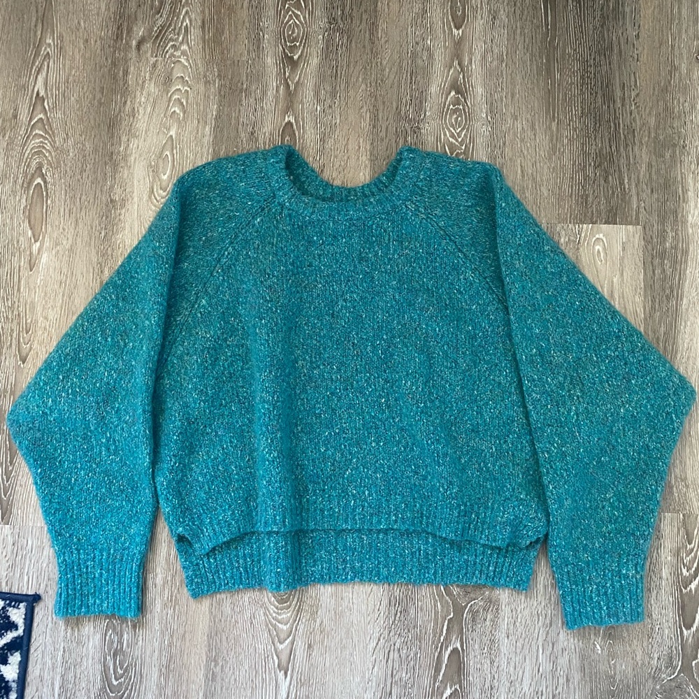 William Rast Teal Crew Neck Sweater